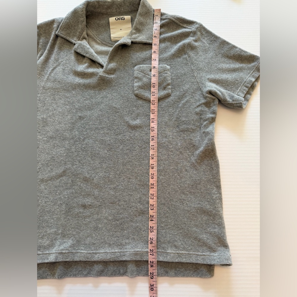 OAS Grey Melange Terry Polo - Picture 4 of 7